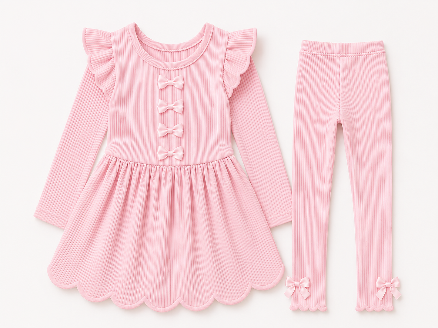 Light pink ribbed set