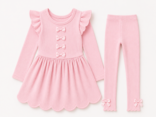Light pink ribbed set