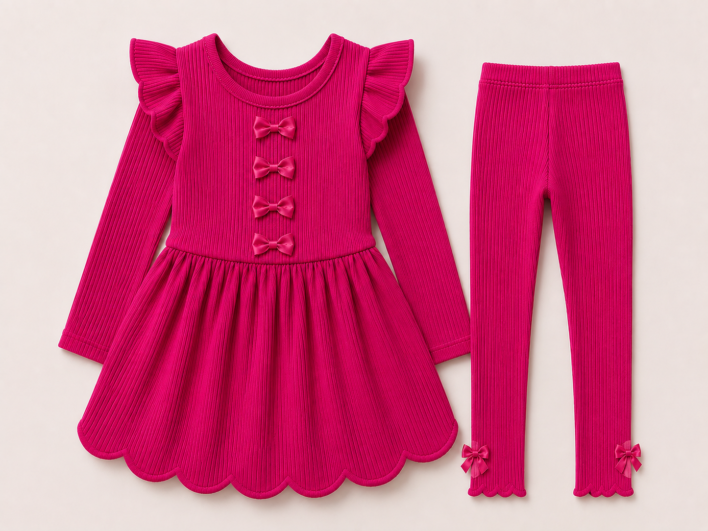 Magenta ribbed set