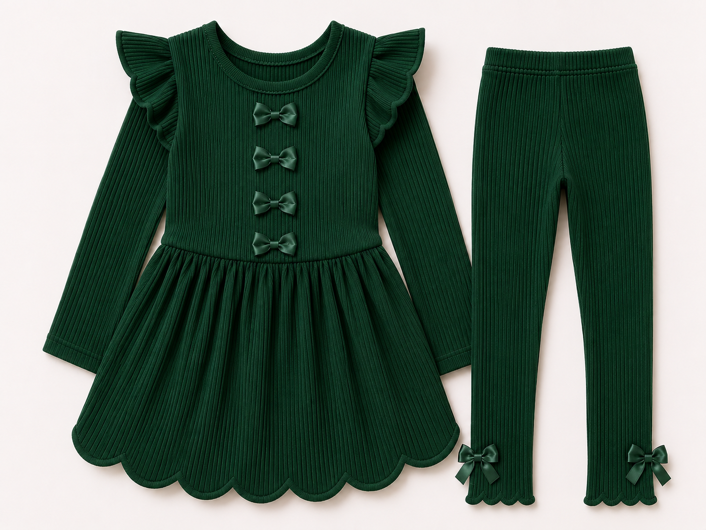 Hunter green ribbed set